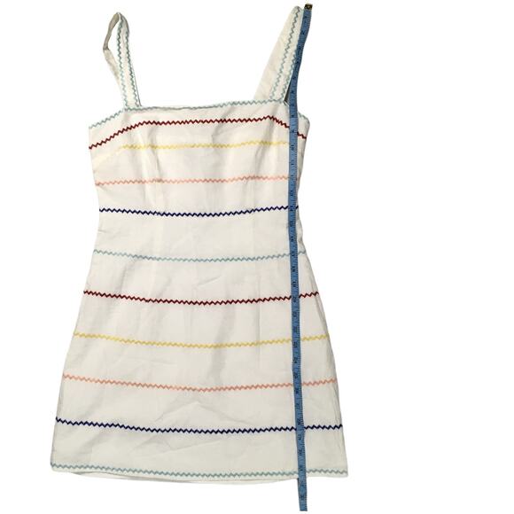 Forever 21 Mini‎ Dress Rainbow Stripe White Linen Women Juniors S Casual Summer - Picture 6 of 9